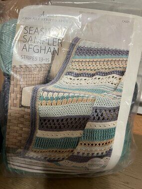 Annie's Crochet Seaside Sampler Afghan Kit Stitch Stripes 13 - 15 New